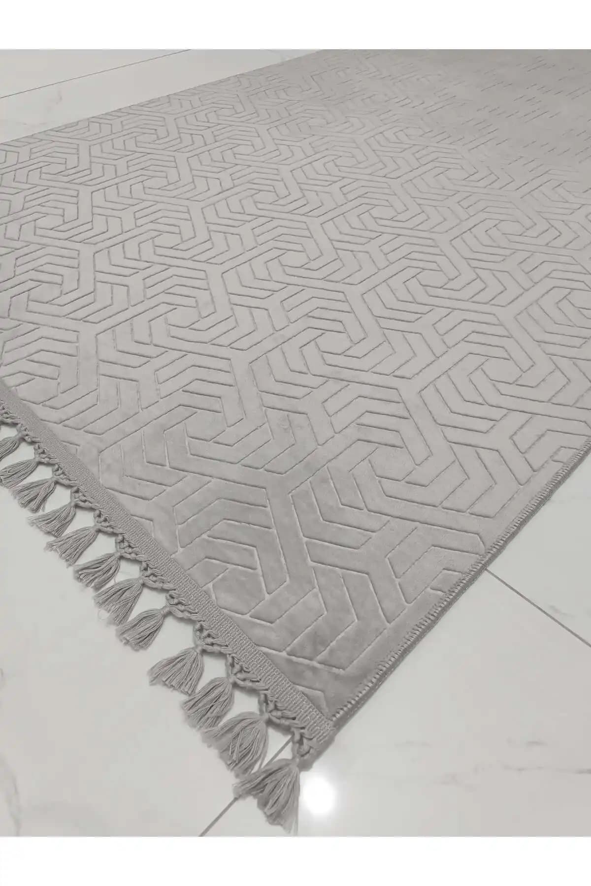 AVEN HOME Püsküllü Kaymaz Taban Halı - Yolluk Koridor Mutfak Halısı Makinede Yıkanabilir