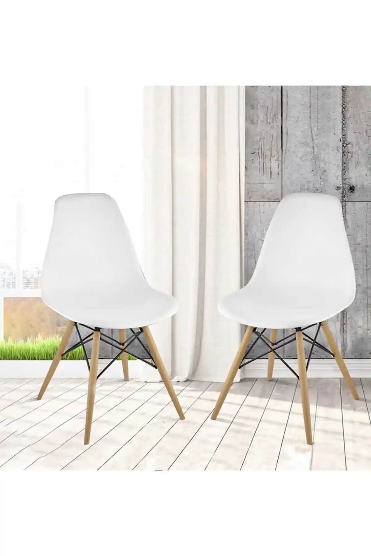 Dorcia Home Mona Beyaz Eames Sandalye Seti Modern ve Şık Oturma Deneyimi