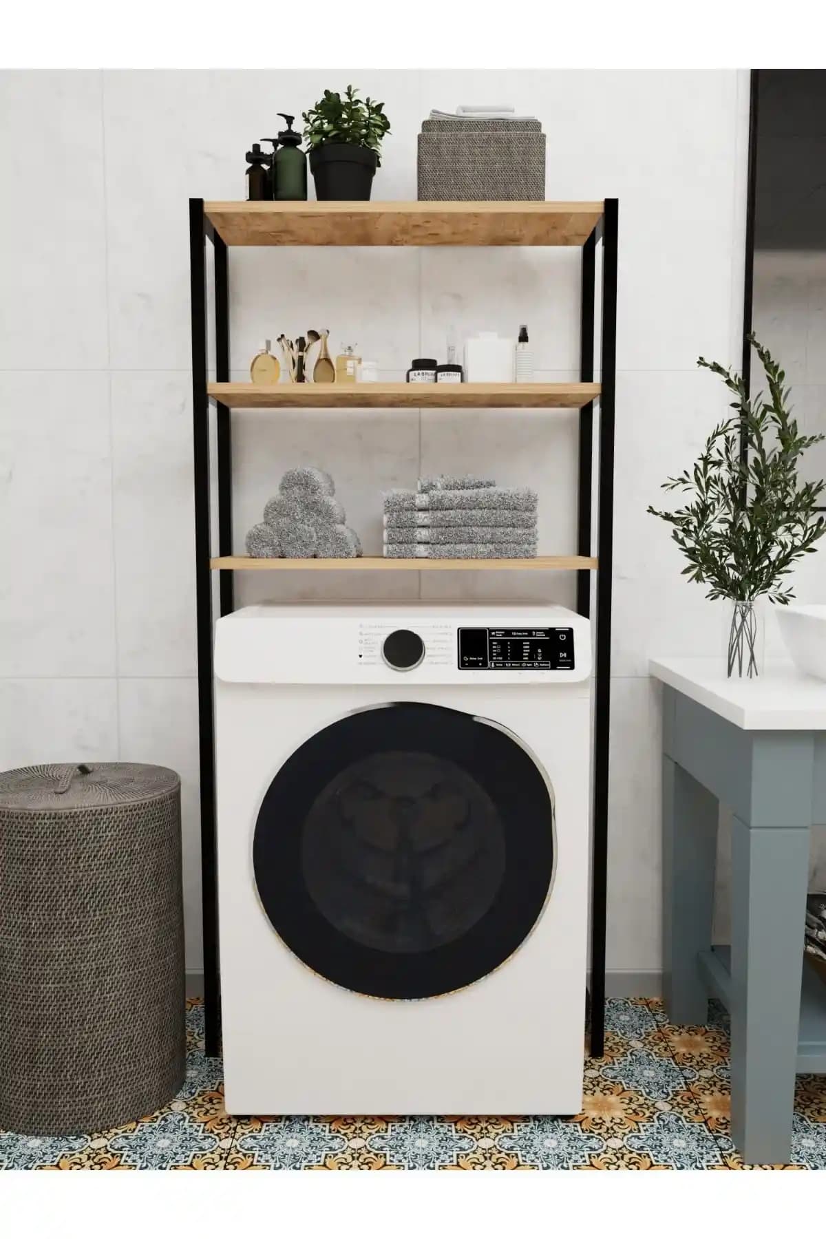 Elit Reyon Çamaşır Makinesi Üstü Düzenleyici Raf: Modern ve Dayanıklı Çözüm