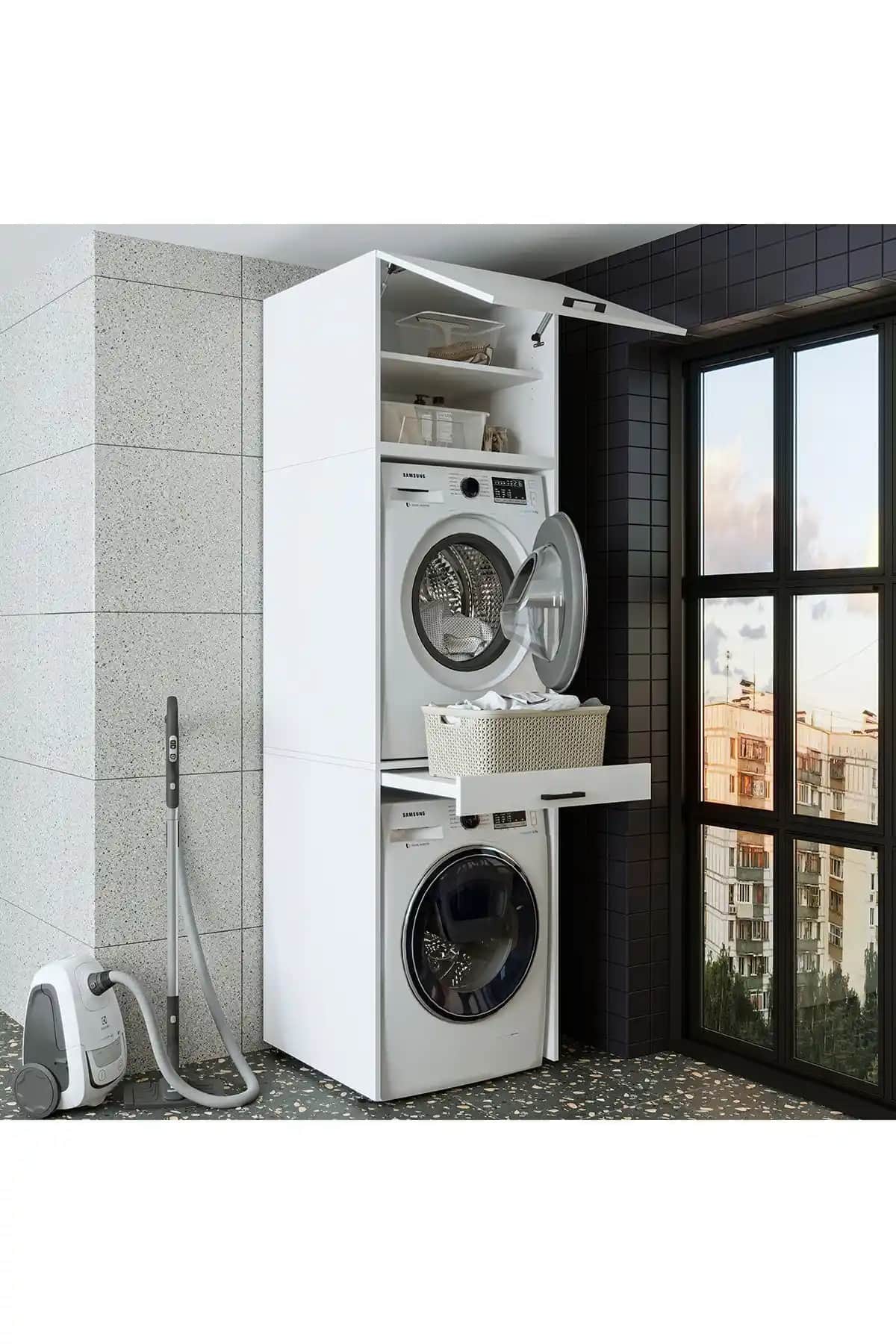 ROOMART Çamaşır ve Kurutma Makinesi Dolabı Modern ve Dayanıklı Tasarımıyla Evlerinizi Güzelleştirir
