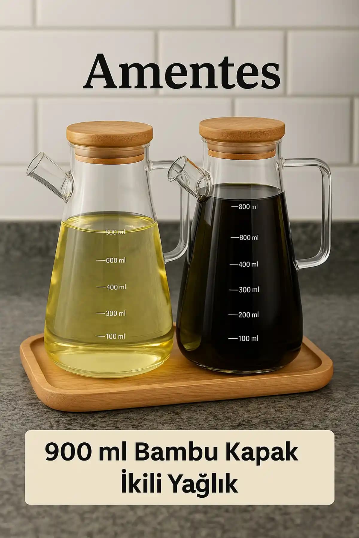 Amentes Bambu Kapaklı Vakumlu Borosilikat Seti: Modern ve Dayanıklı Mutfak Aksesuarları
