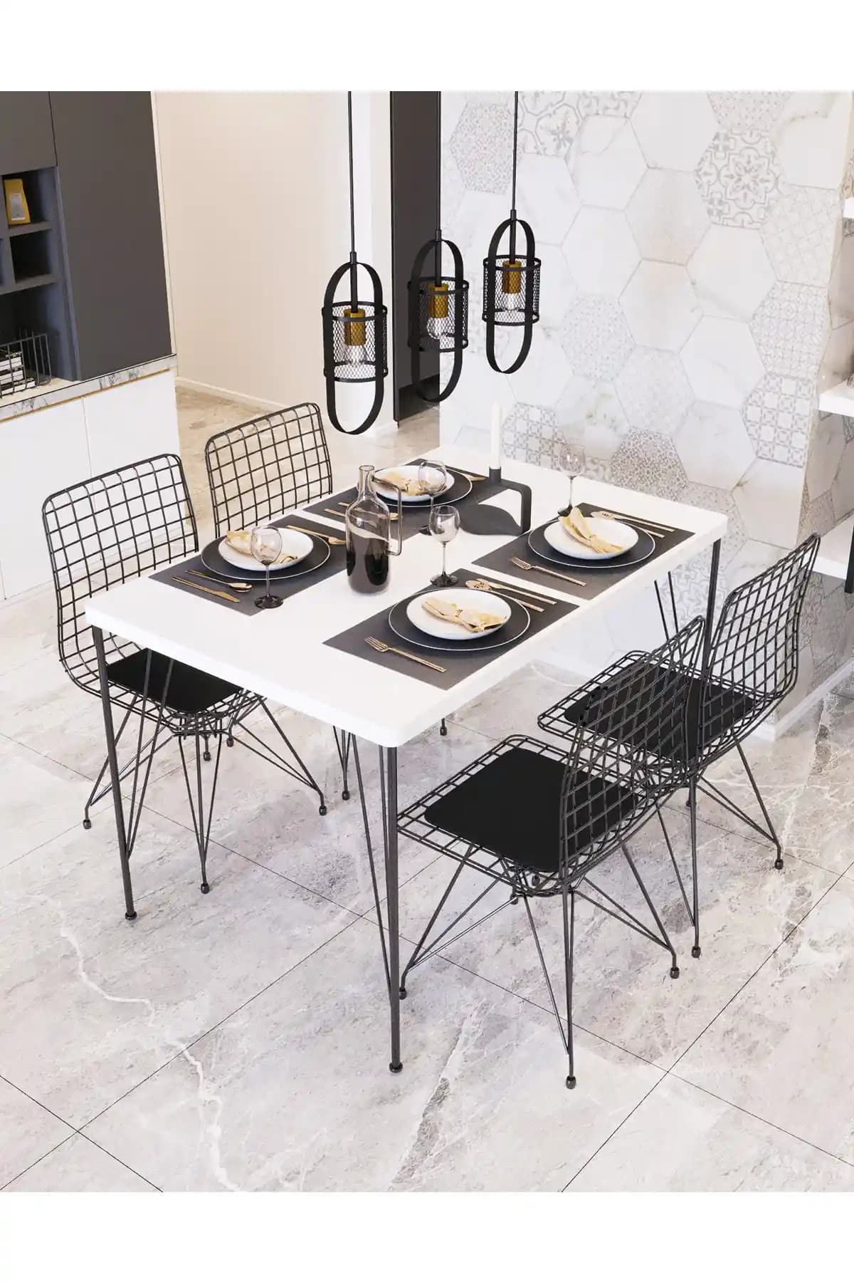 Avvio 120x80 Modern Yemek Masası Takımı Şık ve Dayanıklı Tasarım Özellikleriyle