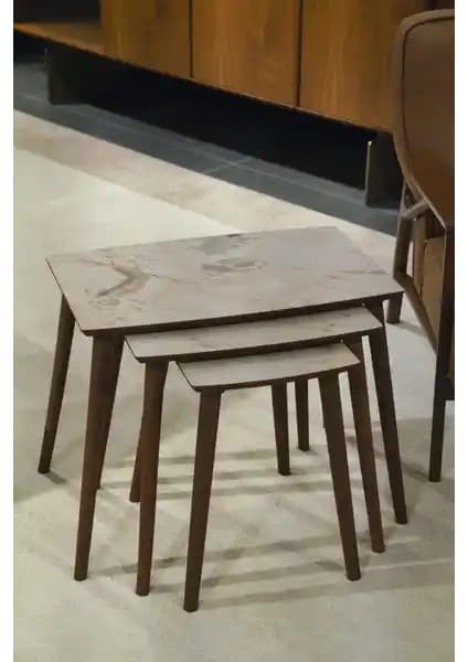 Ayge İstanbul Mola Serisi 3'lü Zigon Sehpa Seti Modern Tasarım ve Dayanıklı Malzeme ile Şık Çözüm