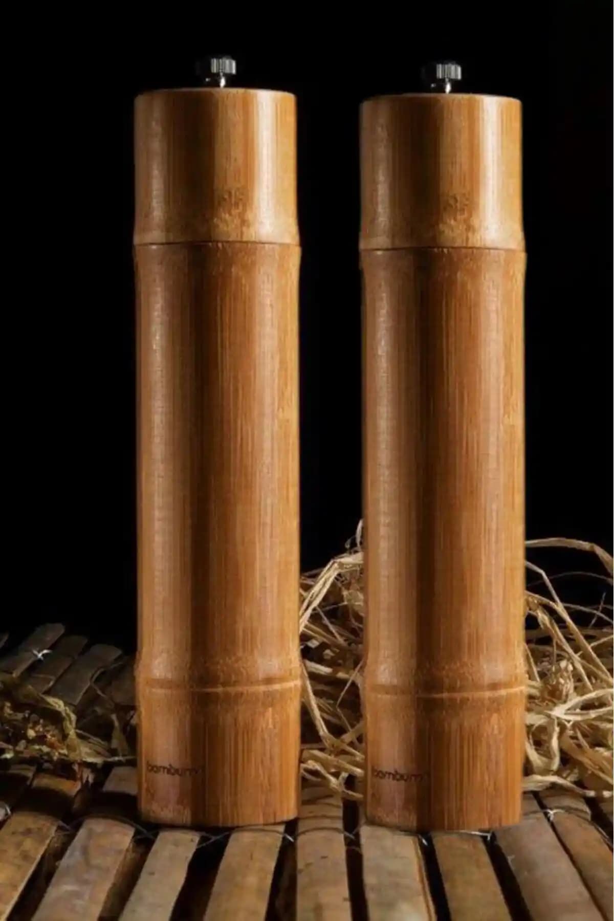 Bambum Madras 2'li Tuz ve Karabiber Öğütücü Seti Doğal Tasarım ve Pratik Kullanım