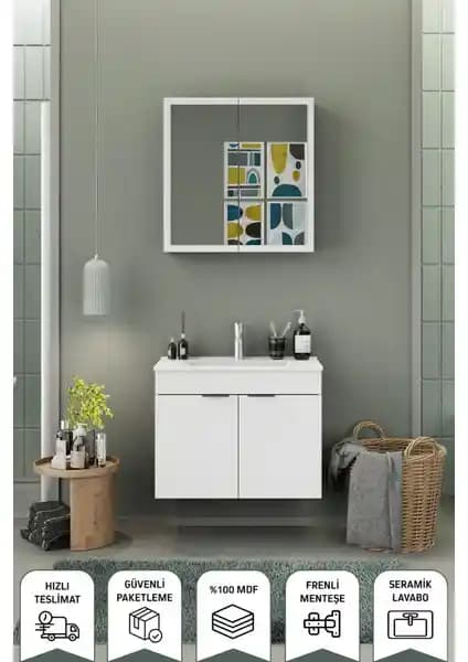 Biani Fix Loft 75 Cm Banyo Dolabı Modern Tasarım ve Dayanıklı Malzeme Özellikleriyle
