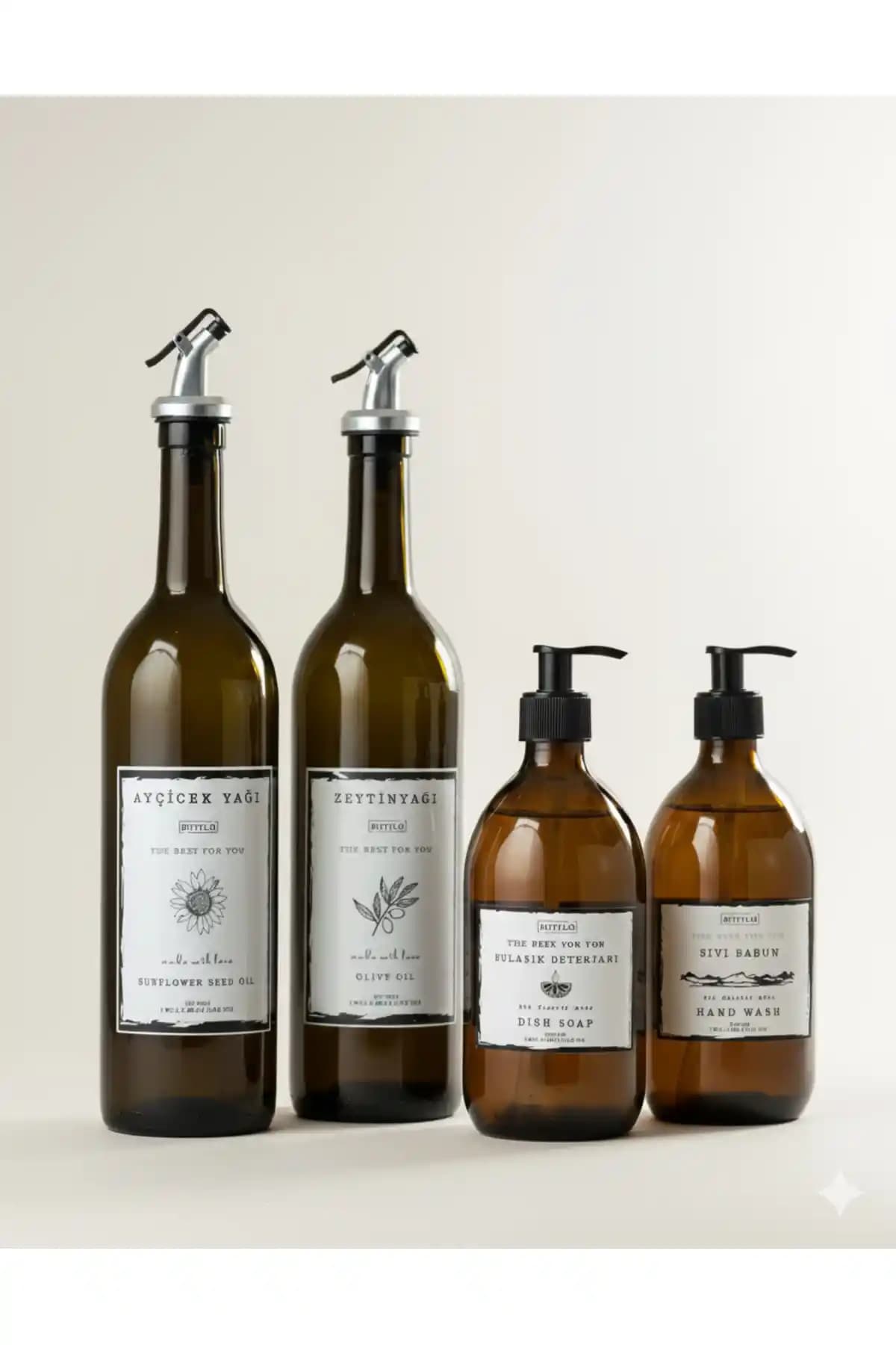 BÜYÜLÜ HOME 4’lü Amber Cam Şişe Seti: Estetik ve Fonksiyonellik Bir Arada