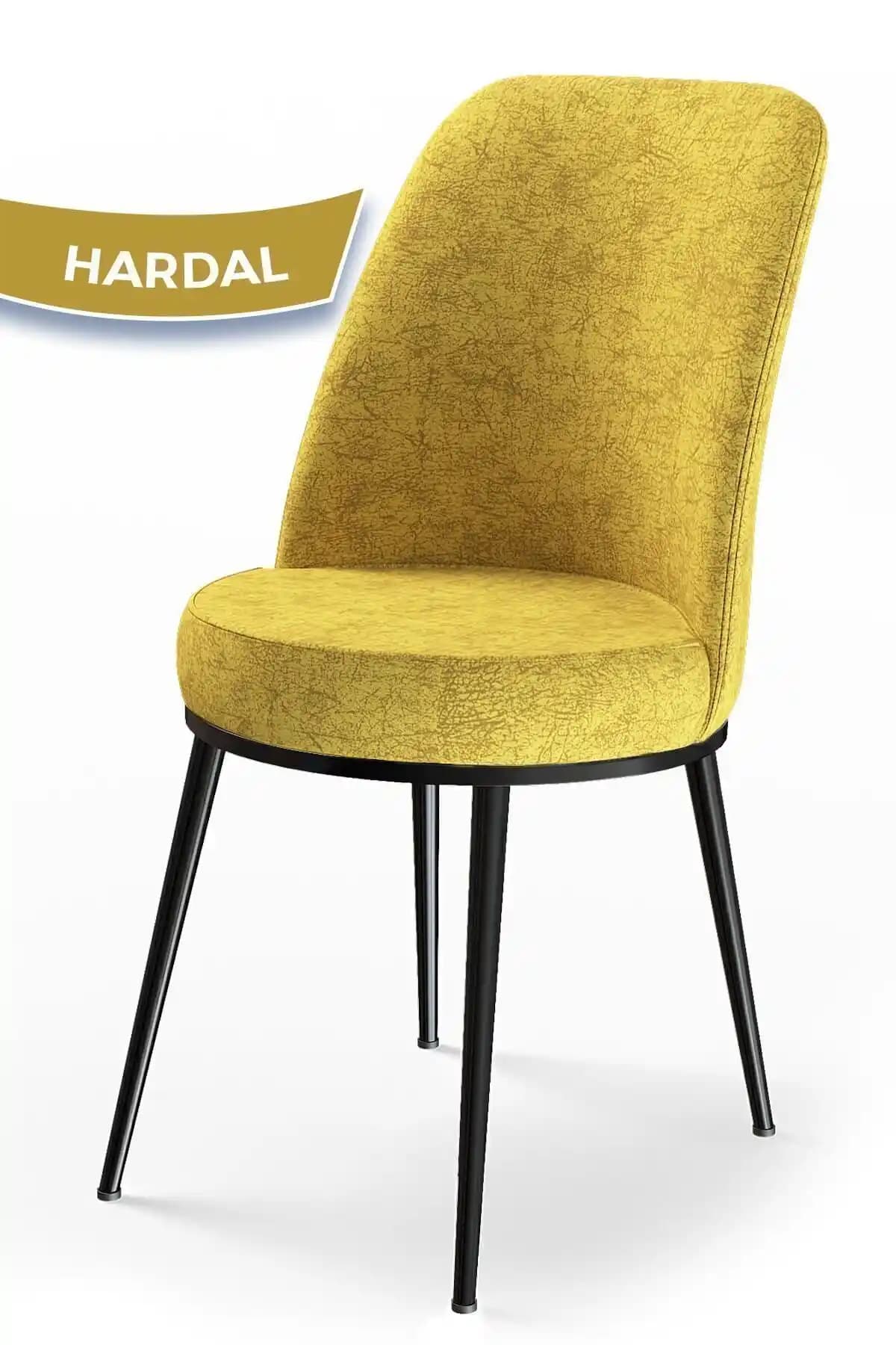 Canisa Dexa Serisi Hardal Sarısı Metal Sandalye Modern Tasarım ve Uzun Ömürlü Kullanım