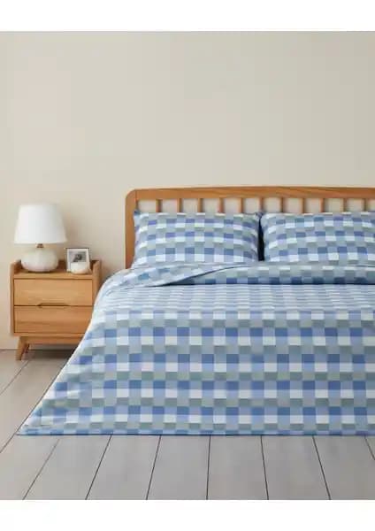 Cuby Kolay Ütülenir Tek Kişilik Nevresim Seti Mavi Renk ve Estetik Tasarım