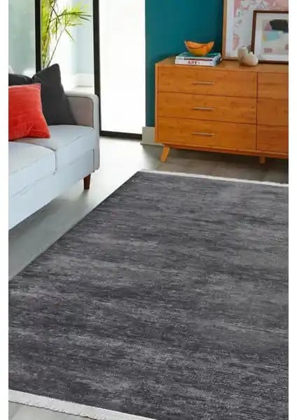 Dekozer Azra Serisi Antrasit Modern Halı Kaymaz Taban ve Çok Yönlü Kullanım İmkanı
