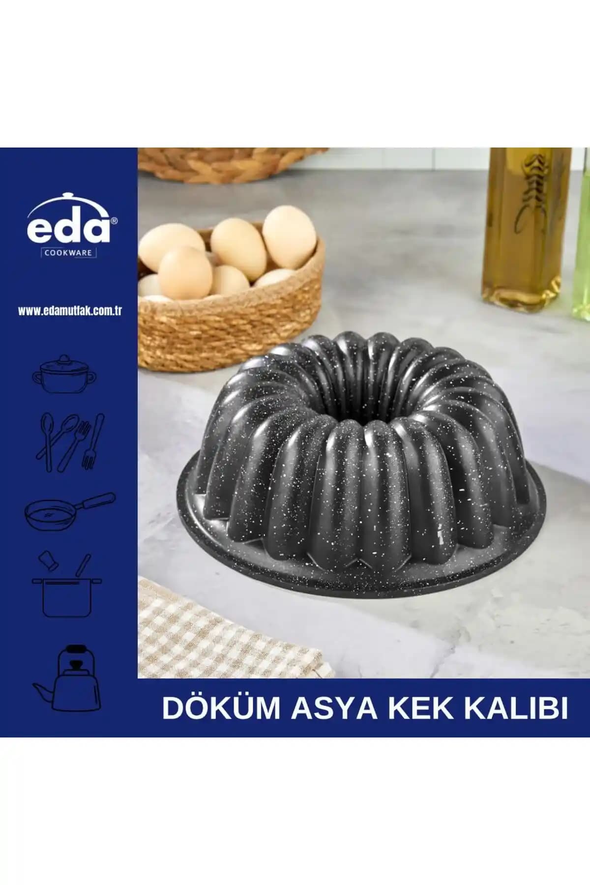 Eda Asya Granit Döküm Kek Kalıbı: Sağlam ve Estetik Tasarım ile Mükemmel Pişirme Deneyimi