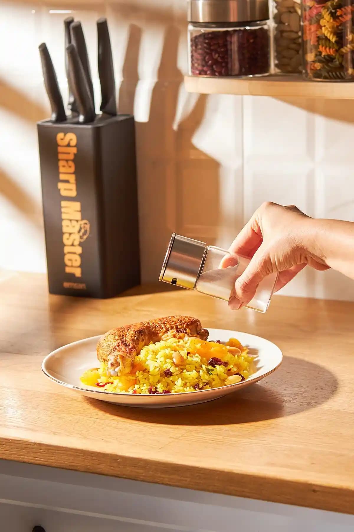 Emsan Modern Tasarımlı 2'li Tuzluk ve Biberlik Seti Gri Renkli Cam Malzeme