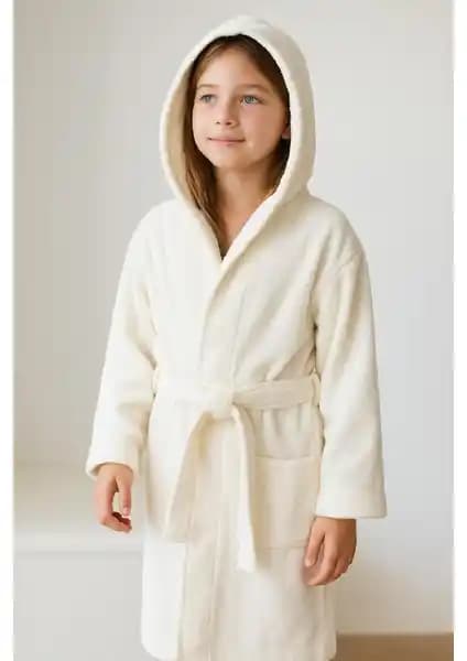 Ender Home CottonVerse Çocuk ve Gençler İçin %100 Pamuk Kapşonlu Bornozlar