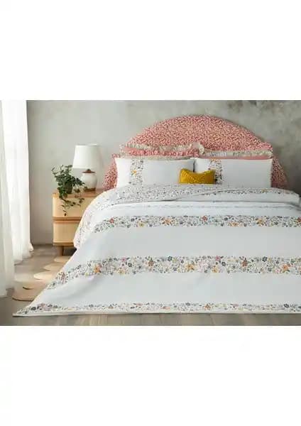 English Home Bloomy Lines Pamuklu Çift Kişilik Nevresim Seti Yatak Odası Şıklığı ve Konforu
