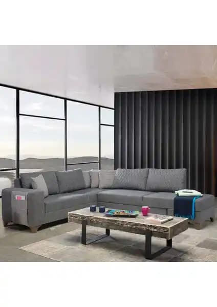 Eymense Loft Köşe Koltuk Takımı Gri Modern Tasarım ve Dayanıklılık Özellikleri