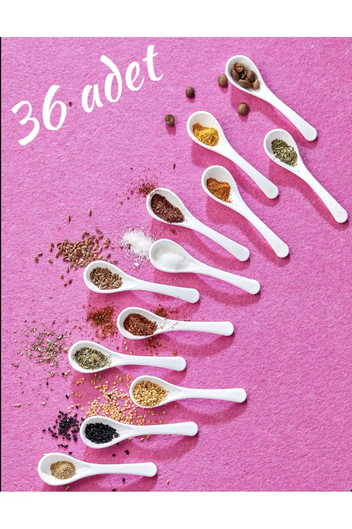 FBZhome 36'lı Beyaz Servis ve Baharat Kaşığı Seti Pratik ve Dayanıklı Mutfak Gereçleri