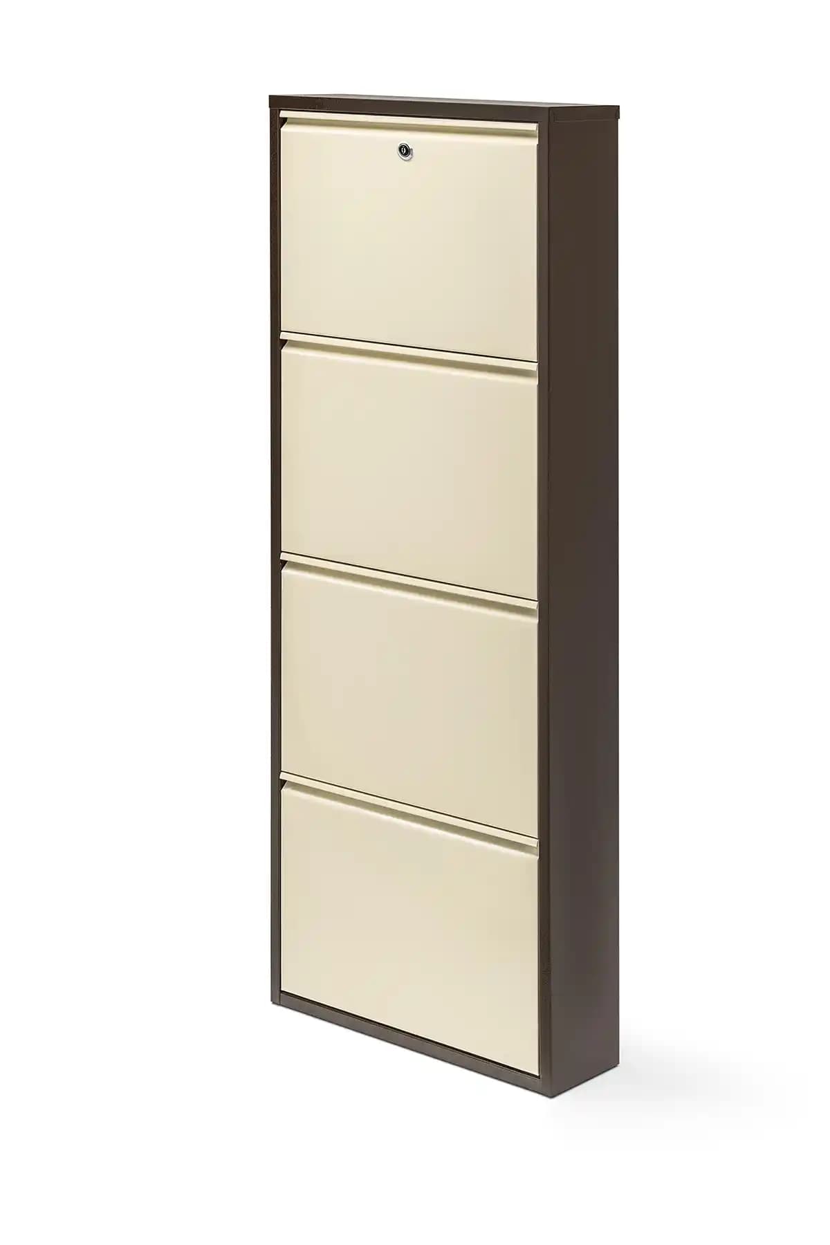 Gaga Mobilya 4'lü Kilitli Metal Ayakkabılık: Modern ve Güvenli Depolama Çözümü