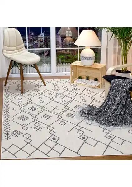 Galaksi Home Modern Gri Geometrik Desenli Halı 80x230 cm Estetik ve Fonksiyonellik