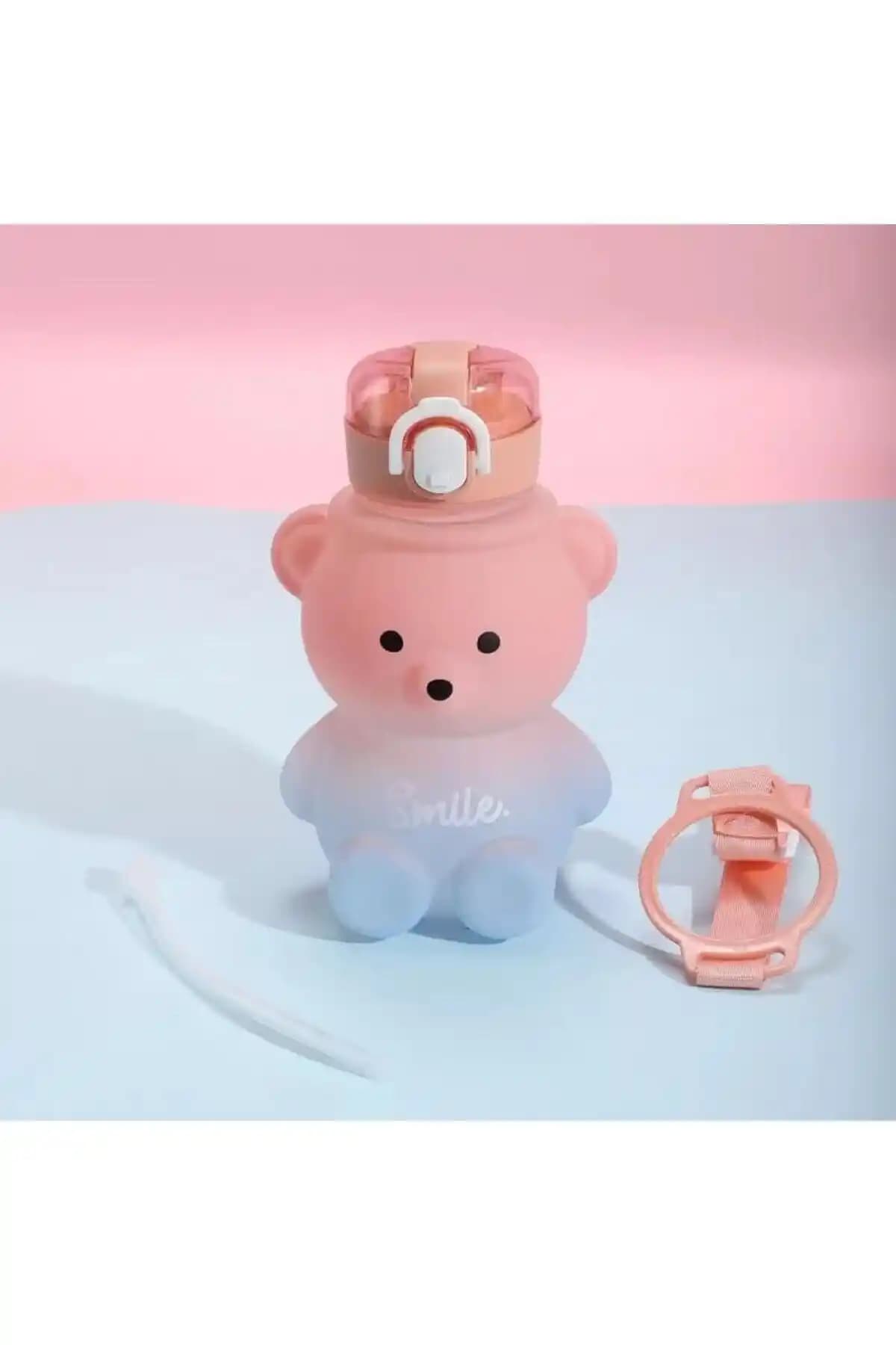 Genel Markalar Smile Ayıcıklı Matara 800 ml Hafif ve Sızdırmaz Su Şişesi Özellikleri