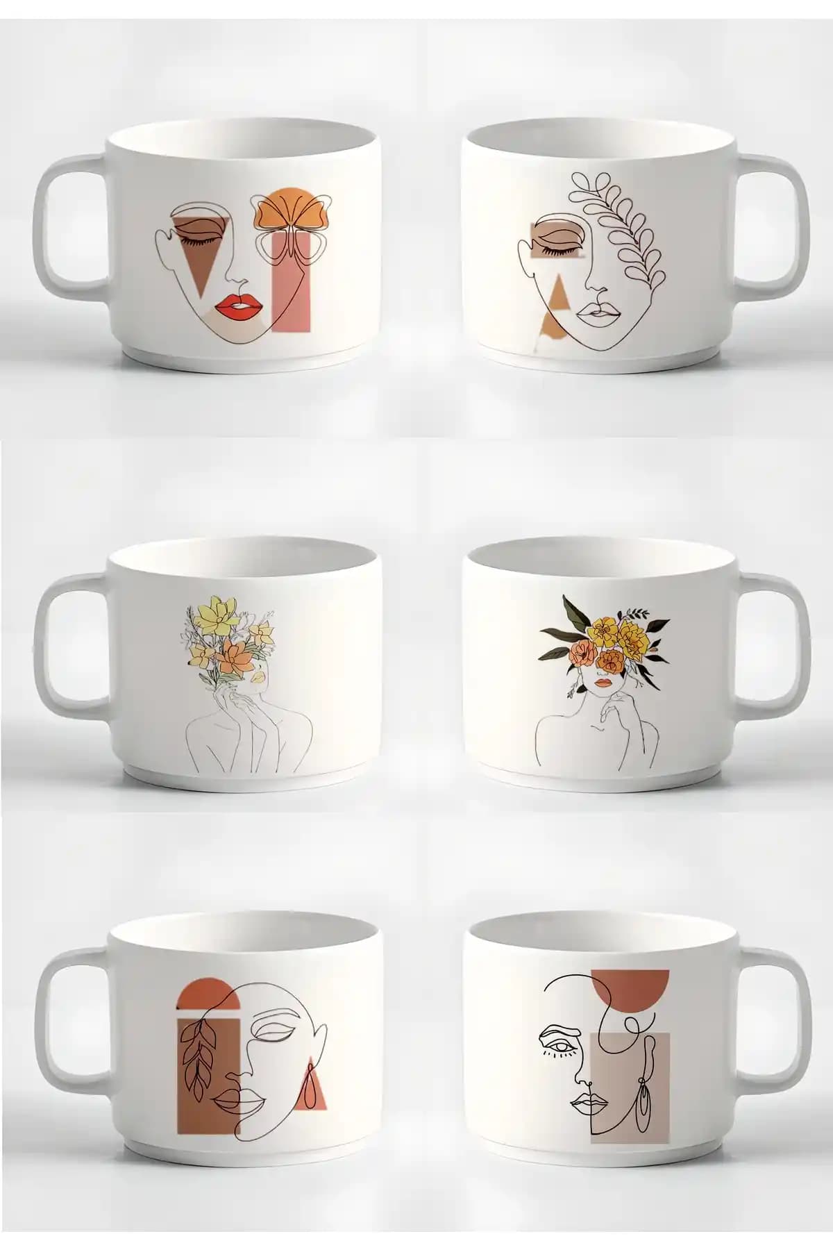 GünayStore Double Türk Kahvesi ve Espresso Kupa Seti Modern Minimal Tasarım