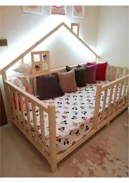 HFT Home Unisex Montessori Çocuk Karyolası: Güvenli ve Estetik Uyku Çözümü