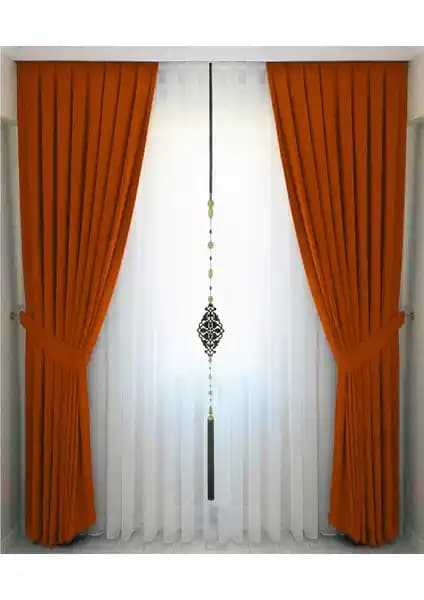 İ.D İpek Dokuma Kiremit Pileli Kadifemsi Fon Perde: Şık ve Fonksiyonel Modern Perde Seçeneği