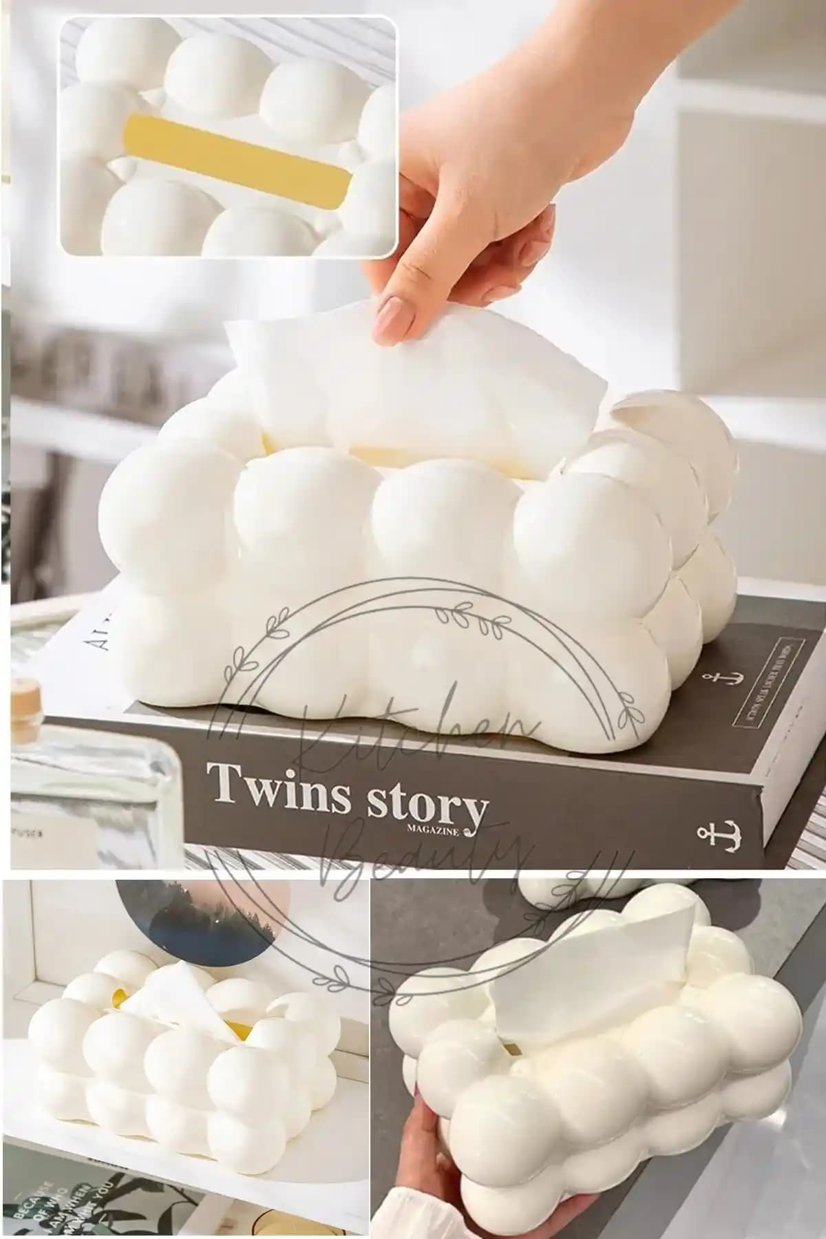 İskandinav Tarzında Bulut Şeklinde Pinterest Peçetelik Modern ve Şık Masa Dekorasyonu İçin