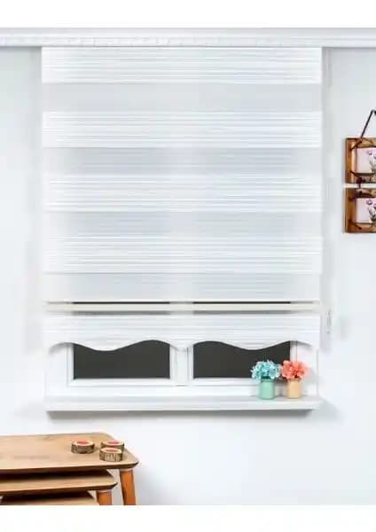 Kidmex Güneş Perde Beyaz Pliseli Zebra 60x200 cm modern ve dayanıklı güneş koruma çözümü