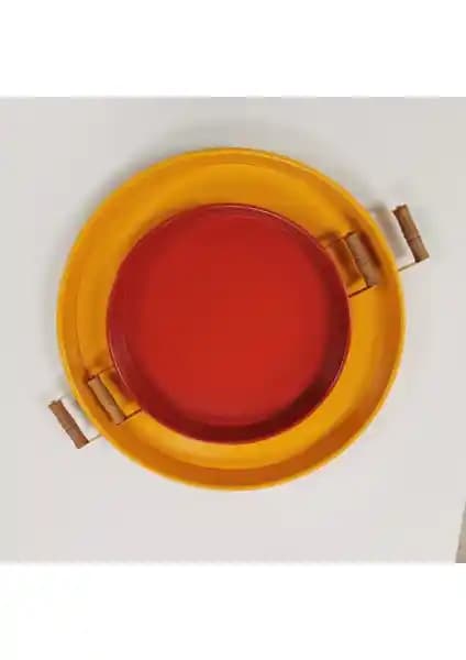 Kitchen Trend 51 cm ve 37 cm Çapında Metal Sunum Tepsileri Pratik ve Estetik Mutfak Aksesuarı