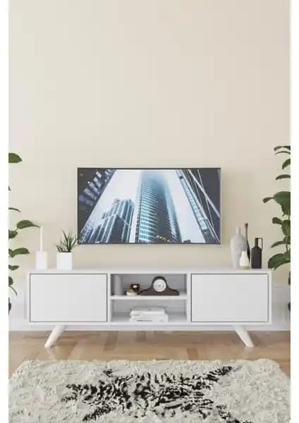 KZY Romeo Beyaz TV Sehpası Modern Tasarım ve Fonksiyonellik Bir Arada