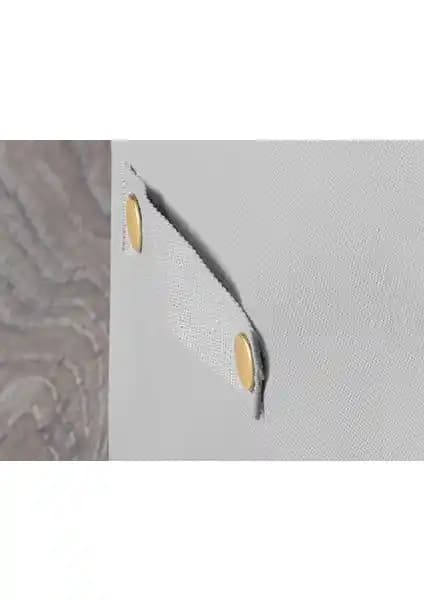 Madame Coco Çiçek Desen Baskılı Hurç King Size Gri - Estetik ve Fonksiyonel Depolama Çözümü