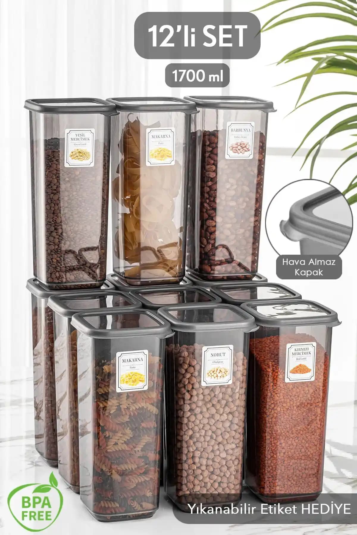 Meleni Home 12'li Jumbo Boy Elisa Kapaklı Kare Erzak Saklama Kabı Seti Detaylı İnceleme