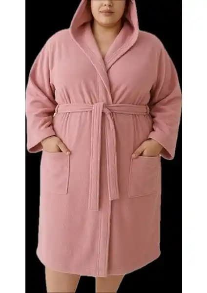 Model Home Büyük Beden Pamuklu Kapşonlu Bornoz Geniş Beden Seçenekleriyle Konfor Sunar