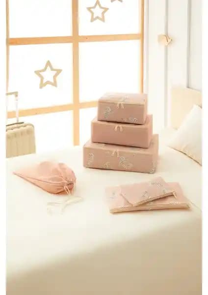 Ocean Home Textile 6'lı Deniz Kızı Valiz Düzenleyici Seti Çocuk Odası ve Seyahat İçin Pratik Çözüm