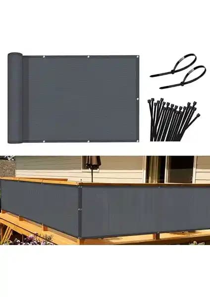 Pamukkale Antrasit Balkon Perdesi Mahremiyet ve Koruma Sağlayan Dayanıklı Çözüm