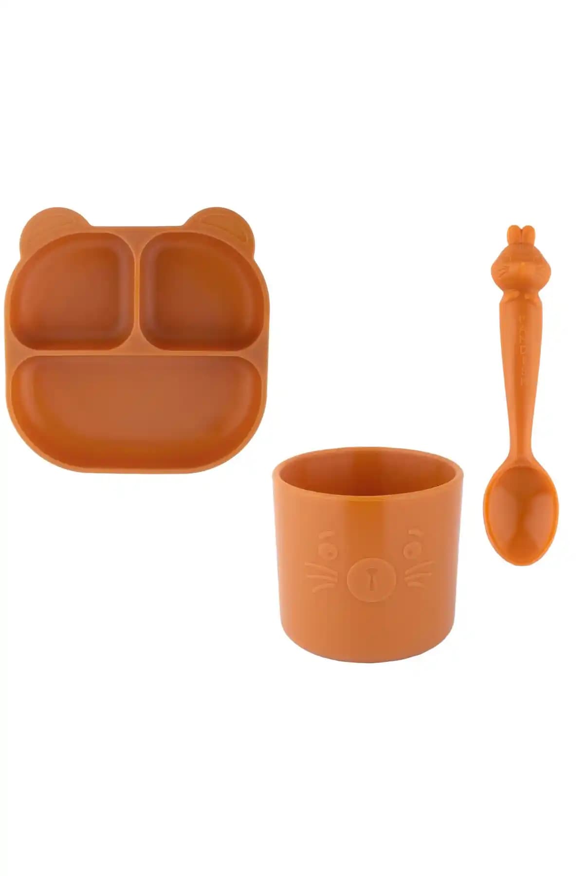 Pandish Mamma & Bubu & Hamham Seti: Modern Silikon Vakumlu Çocuk Yemek Takımı