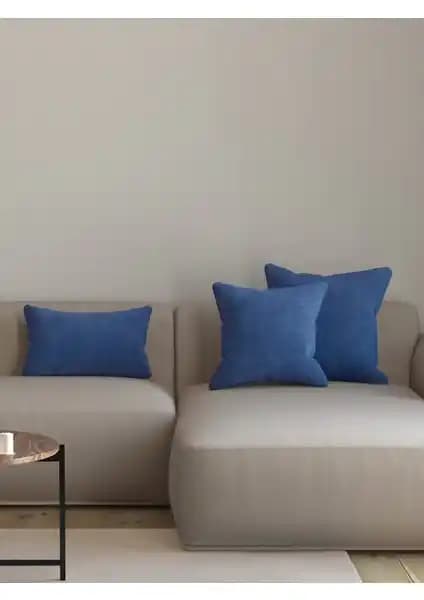 Pastel Kadife Dokulu Körfez Mavisi Kırlent Yastık Kılıfı Estetik ve Dayanıklı Dekorasyon Ürünü