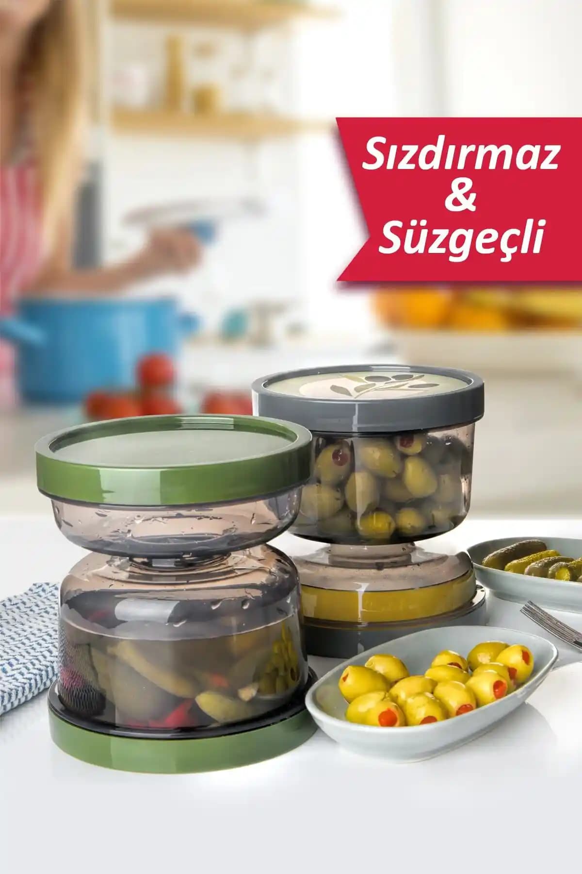 Pazarika 2'li Kum Saati Seti Zeytin ve Turşu Saklama Çözümünüz