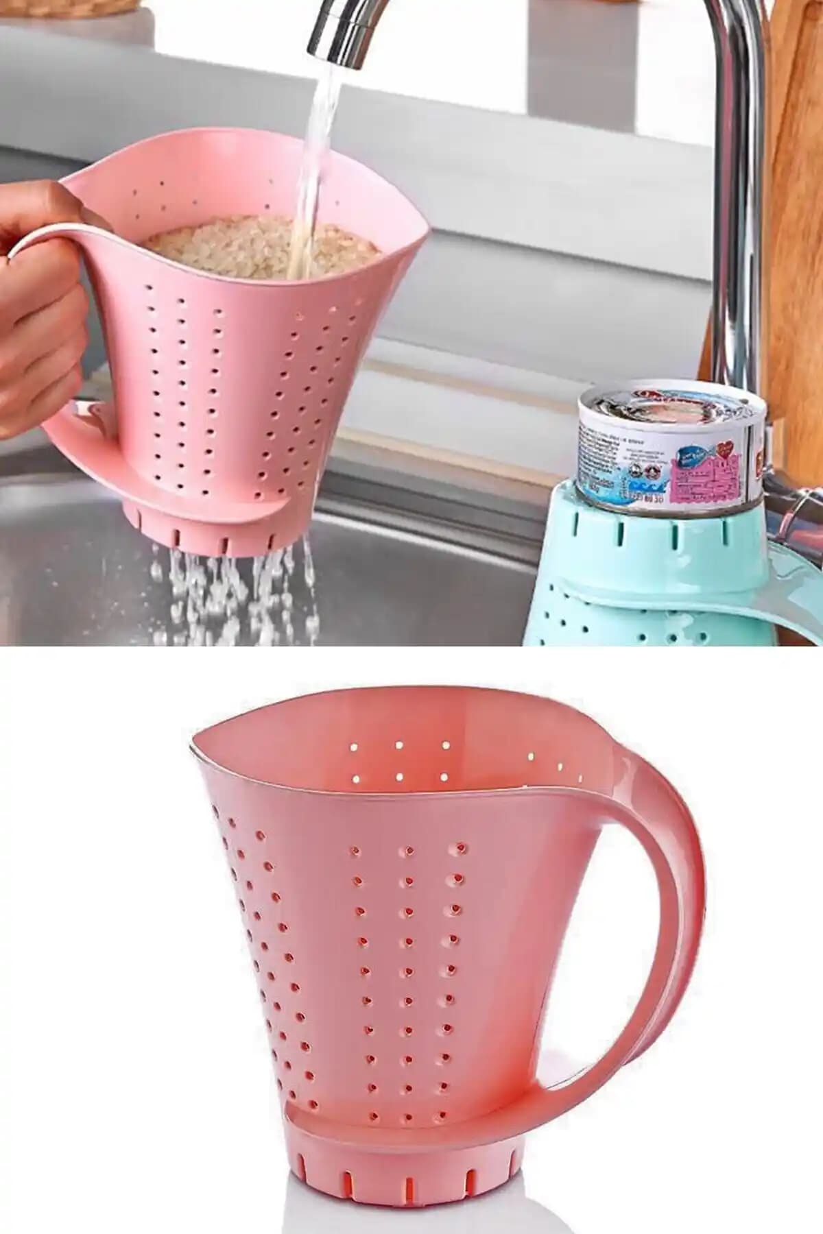 QesQin Kulplu Pirinç Süzgeci: Pratik ve Dayanıklı Mutfak Gereçleri