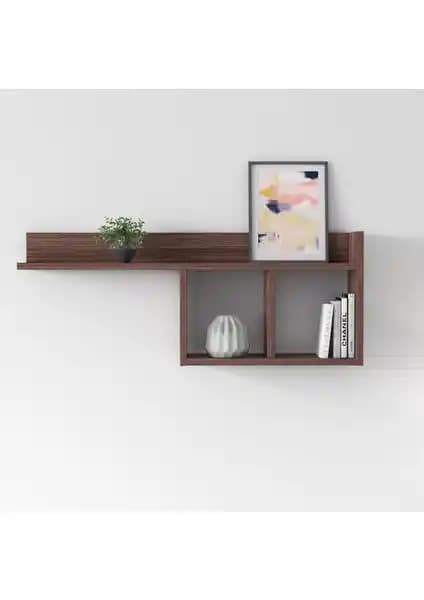 Ruum Store Dia Bölmeli Duvar Rafı Ceviz Renkli Modern Tasarım ve Dayanıklılık