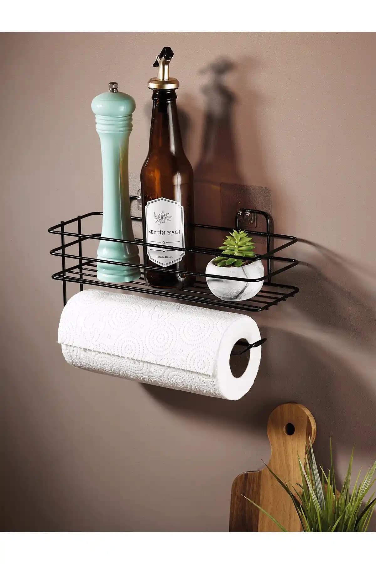 Sas Haus Siyah Yapışkanlı Raflı Kağıt Rulo Havluluk ve Peçetelik Çok Yönlü Kullanım