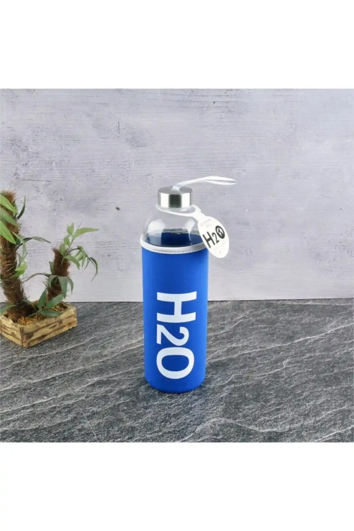 Tohana Kılıflı Cam Matara 1000 Ml Mavi: Şık ve Dayanıklı Günlük Su Kabı