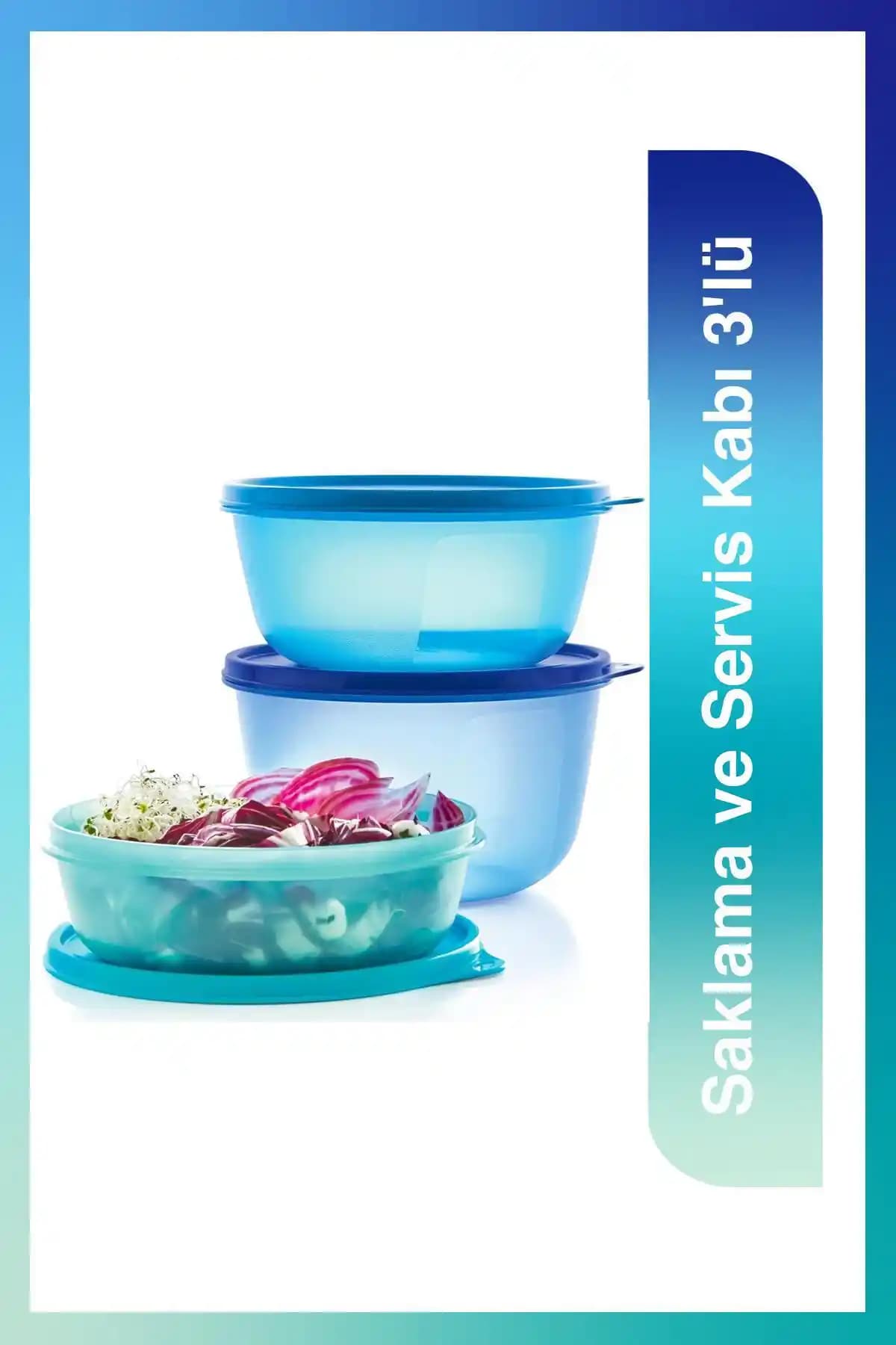 Tupperware 3'lü Saklama ve Servis Kabı Seti Dayanıklı, Hava ve Su Geçirmez Mutfak Çözümü