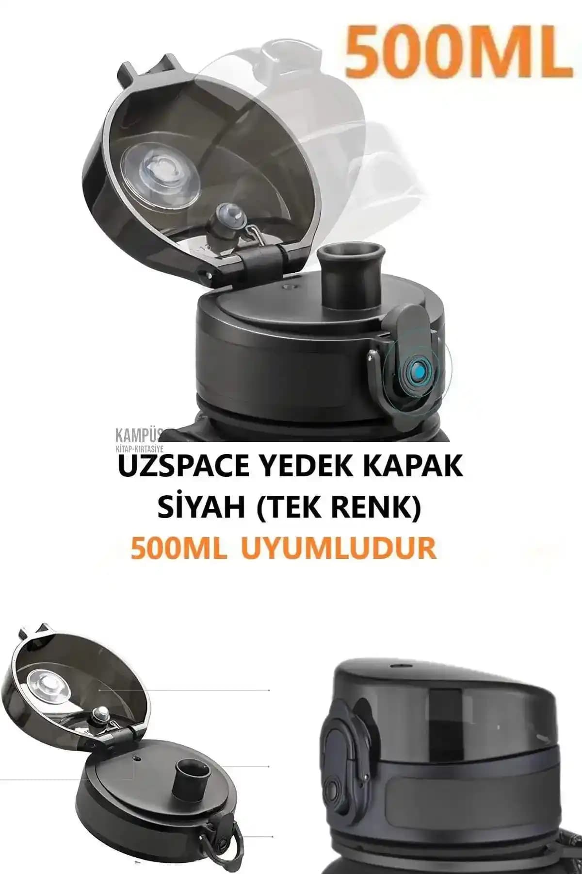 Uzspace 500ml Uyumlu Siyah Yedek Kapak: Dayanıklı ve Pratik Suluk Aksesuarı