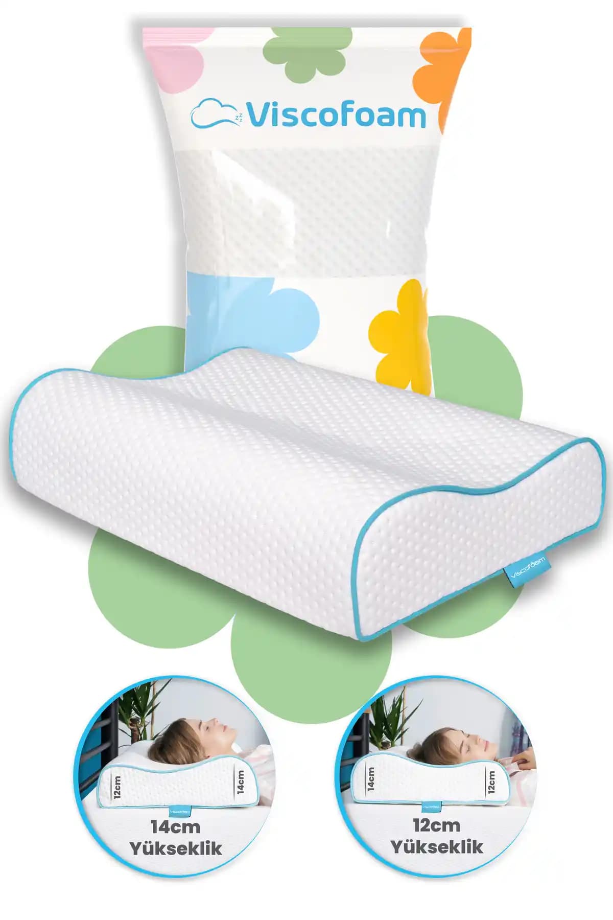 Viscofoam Yüksek Boyun Destekli Ortopedik Yastık: Ergonomik Tasarım ve Konfor Sağlar