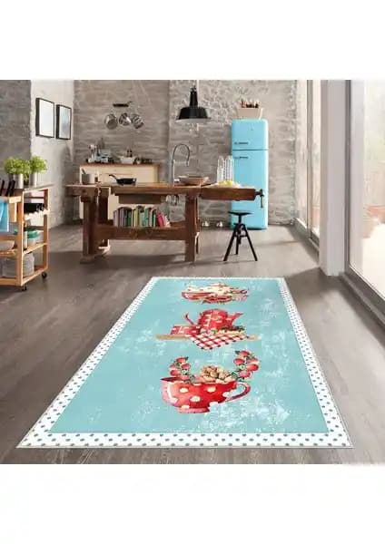 West Home Dijital Baskılı Yıkanabilir Kaymaz Taban Mutfak Halısı 80x150 cm estetik ve fonksiyonel tasarım