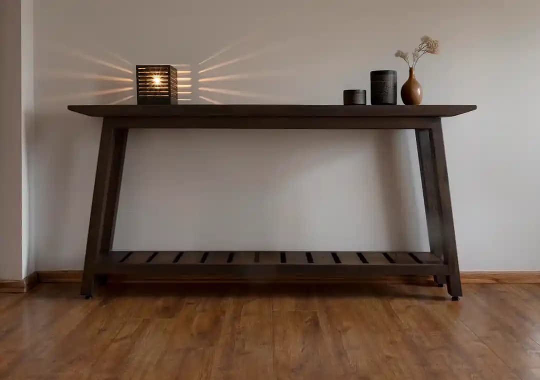 12/4 Beyaz Meşe Kaba Kesim Levhalardan El İşçiliğiyle Konsol Masası Yapımı Süreci