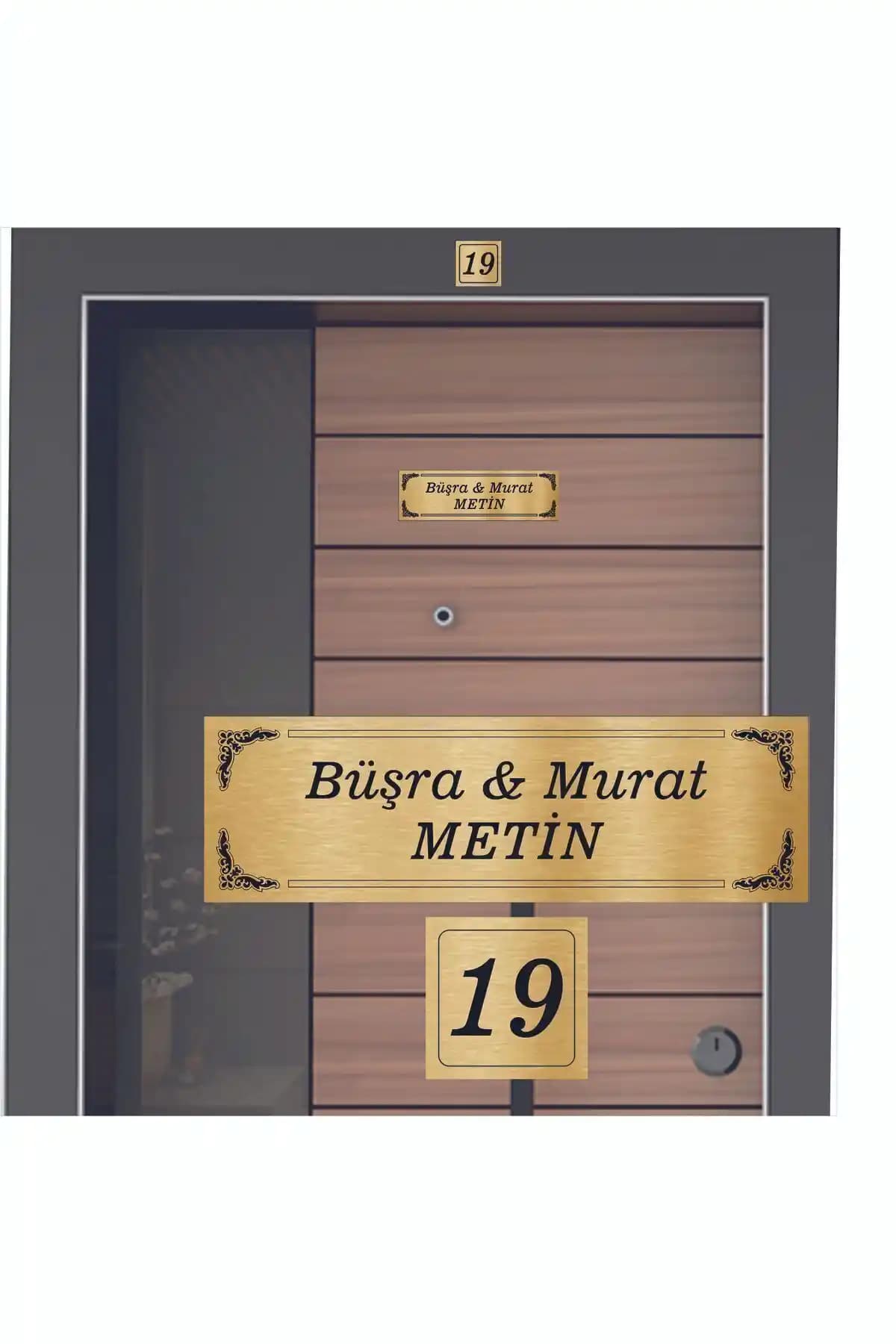 Modern ve Dayanıklı Goldd Renk Daire Kapı İsimliği Alfa Reklam Ajansı