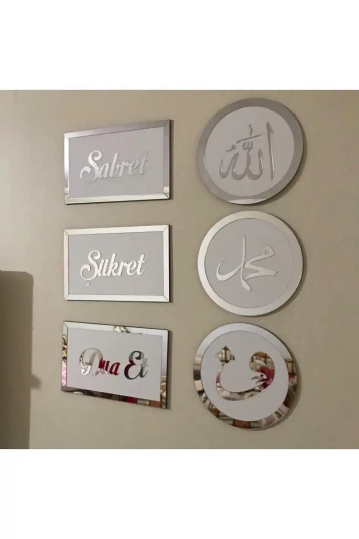 Modern ve Manevi Değerler Sunan 6'lı Dekoratif Set - Şık ve Uyumlu Tasarım