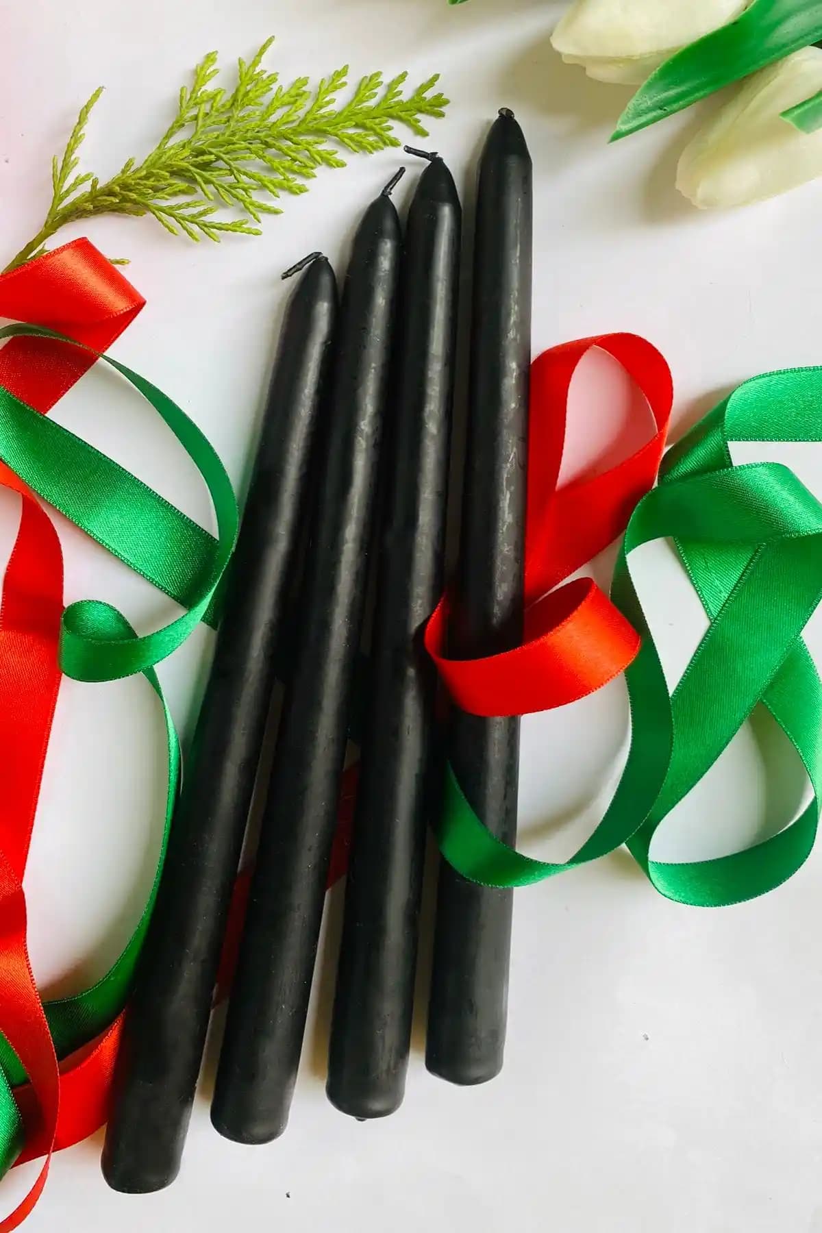 SANAT SEPET İŞLERİ Premium Siyah Kokulu Konik Mum Seti Yılbaşı Dekorasyonu İçin Şık ve Kaliteli