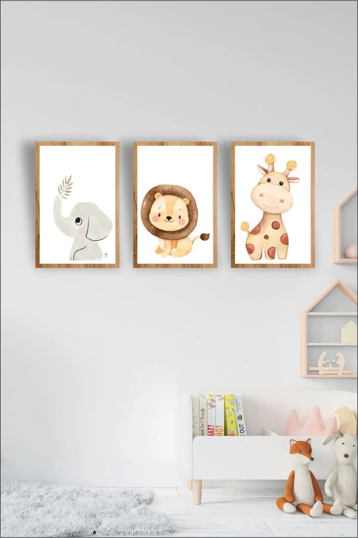 Teknograf Çocuk Odası Safari Temalı Retro MDF Tablo Modern ve Doğal Dekorasyon Çözümü